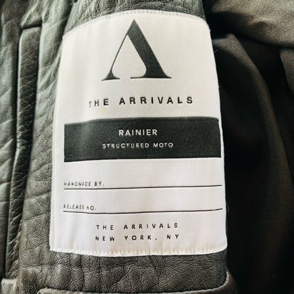 Rainier Leather Moto Biker Jacket by The Arrivals NWOT - Picture 5 of 6